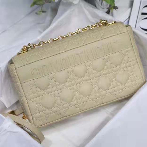 Dior Women CD Medium Dior Caro Bag Beige Supple Cannage Calfskin