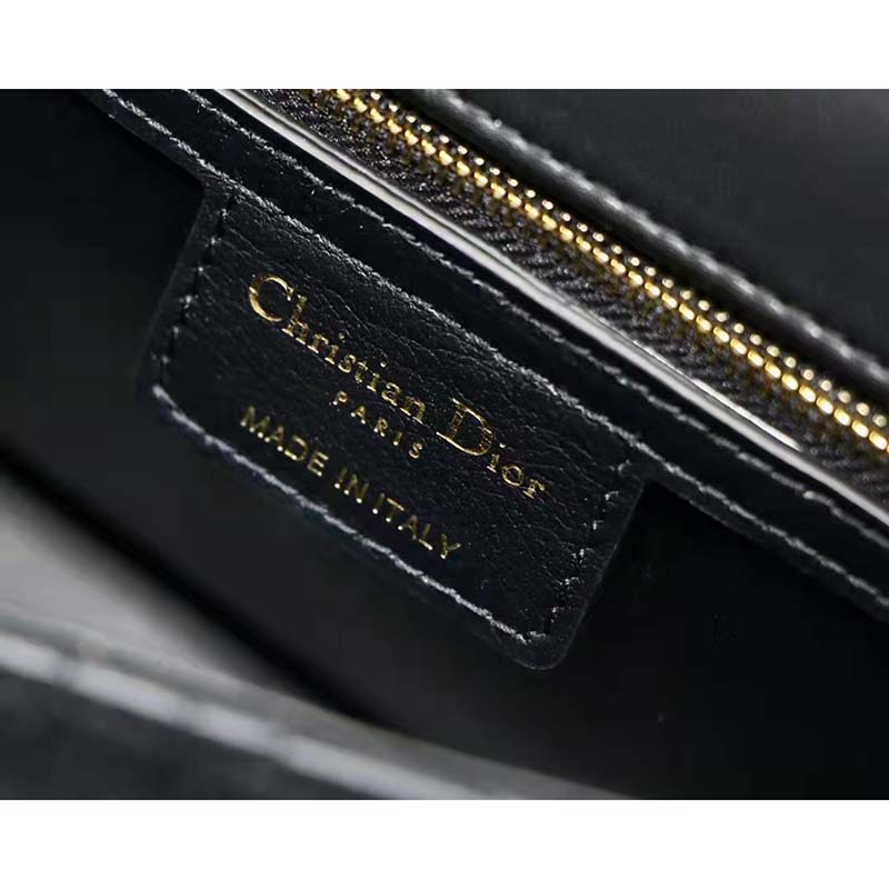 Dior Women CD Medium Dior Caro Bag Black Supple Cannage Calfskin