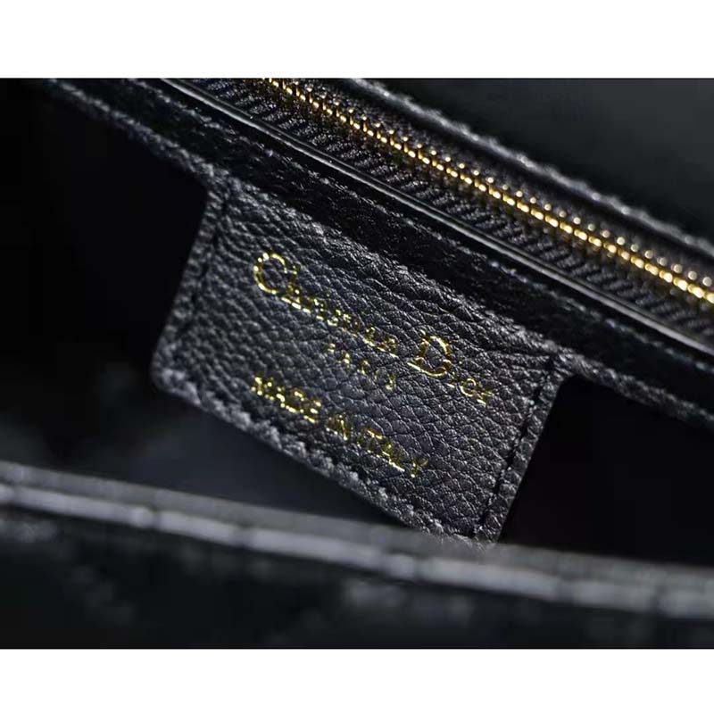Dior Women CD Small Dior Caro Bag Black Supple Cannage Calfskin