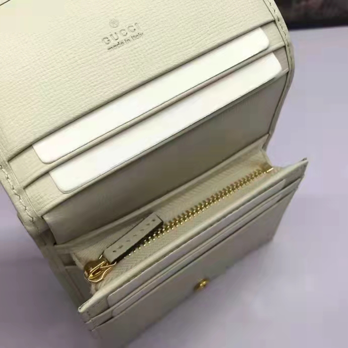 Gucci GG Unisex 1955 Horsebit Card Case Wallet Beige Ebony GG Supreme Canvas