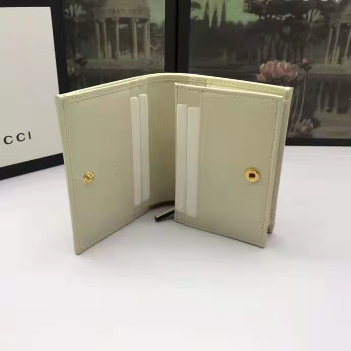 Gucci GG Unisex 1955 Horsebit Card Case Wallet Beige Ebony GG Supreme Canvas