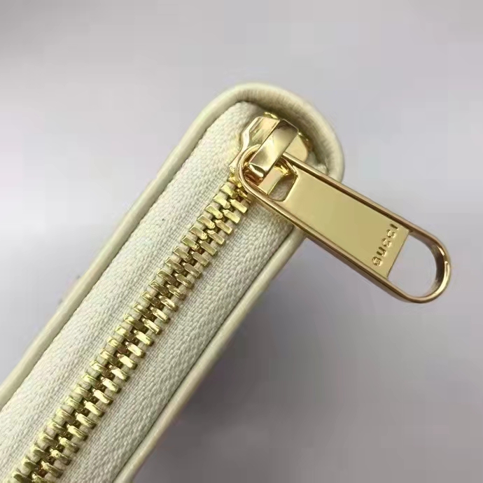 Gucci Unisex 1955 Horsebit Zip Around Wallet Beige Ebony GG Supreme Canvas