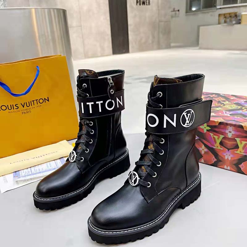 Louis Vuitton Unisex Territory Flat Ranger Black Calf Leather LV Circle