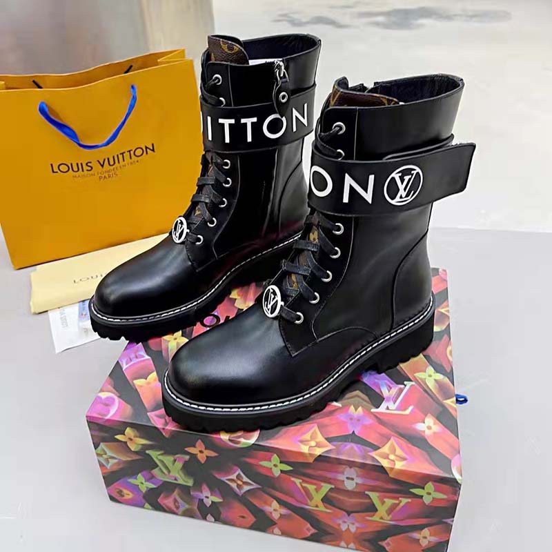 Louis Vuitton Unisex Territory Flat Ranger Black Calf Leather LV Circle