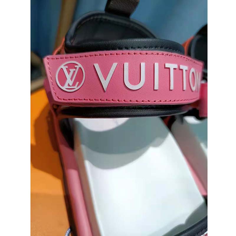 Louis Vuitton Women Pool Pillow Flat Comfort Sandal Blue Calf Leather