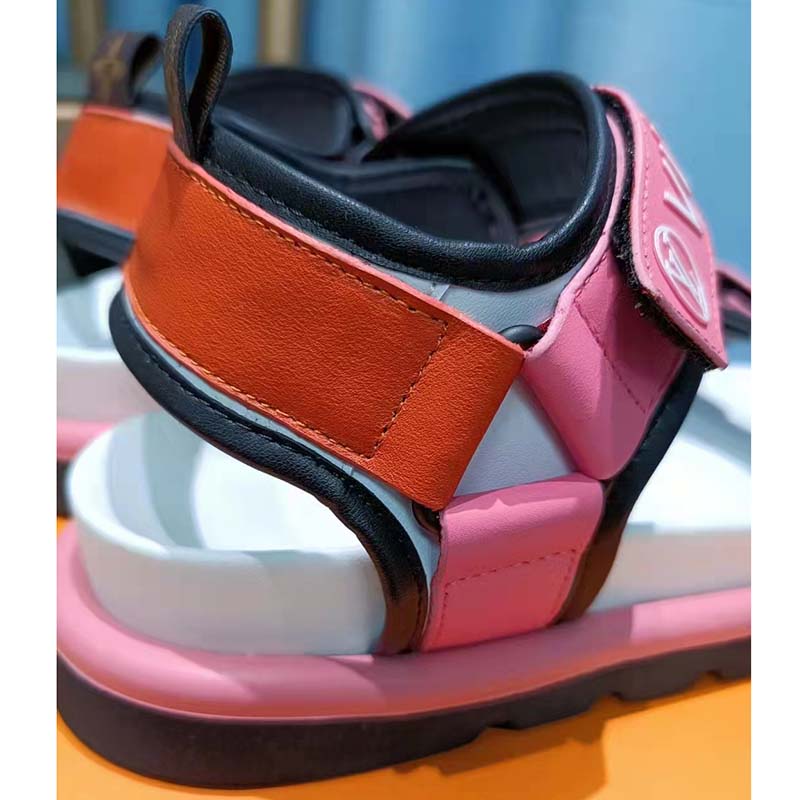 Louis Vuitton Women Pool Pillow Flat Comfort Sandal Blue Calf Leather
