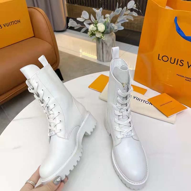 Louis Vuitton Women Territory Flat Ranger White Calf Leather LV Circle