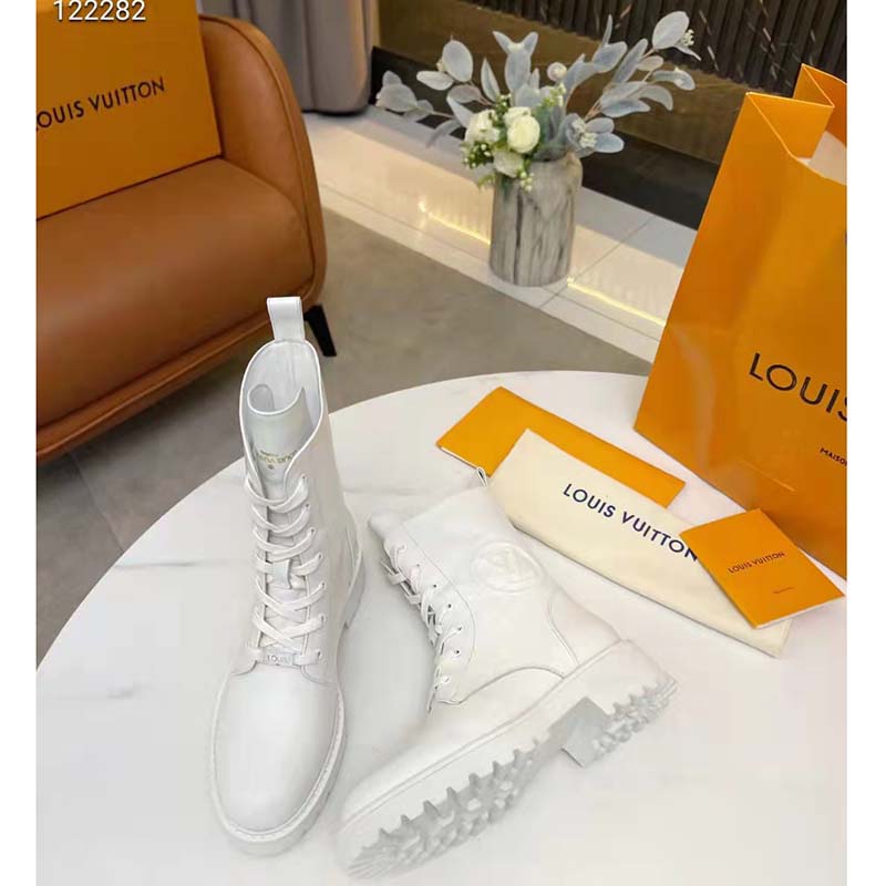 Louis Vuitton Women Territory Flat Ranger White Calf Leather LV Circle