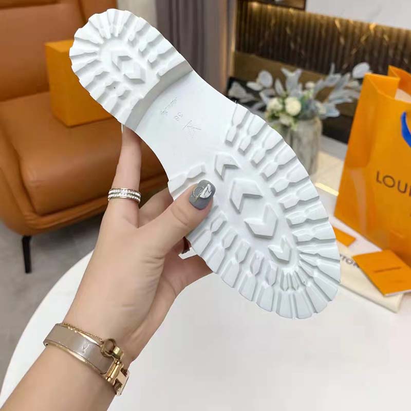 Louis Vuitton Women Territory Flat Ranger White Calf Leather LV Circle