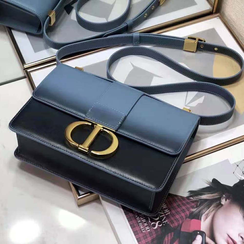 Dior Women 30 Montaigne Bag Lndigo Blue Gradient Calfskin