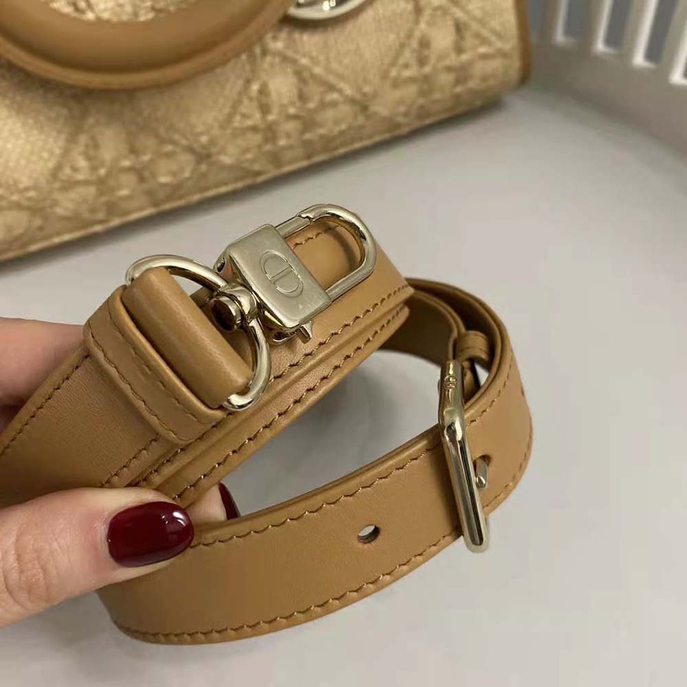 Dior Women CD Lady D-Joy Bag Beige Natural Cannage Raffia