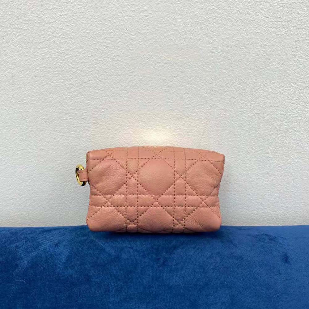 Dior Women Detachable Dior Caro Half-moon Coin Purse