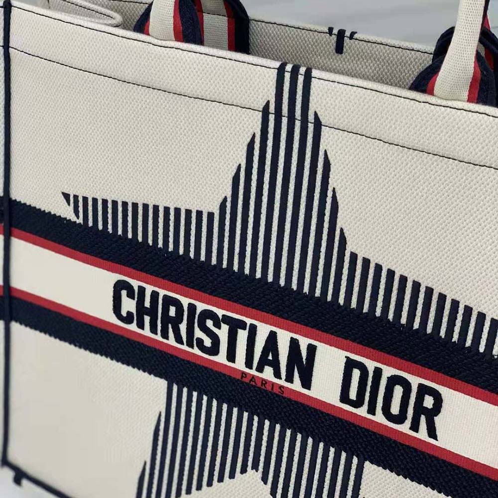 Dior Women Dioralps Dior Book Tote White Three-Tone Embroidery