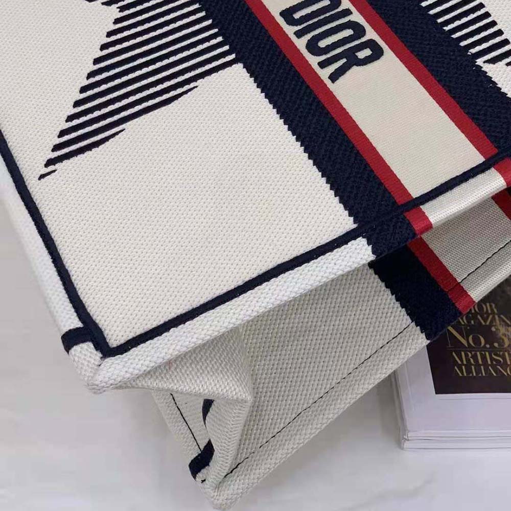 Dior Women Dioralps Dior Book Tote White Three-Tone Embroidery