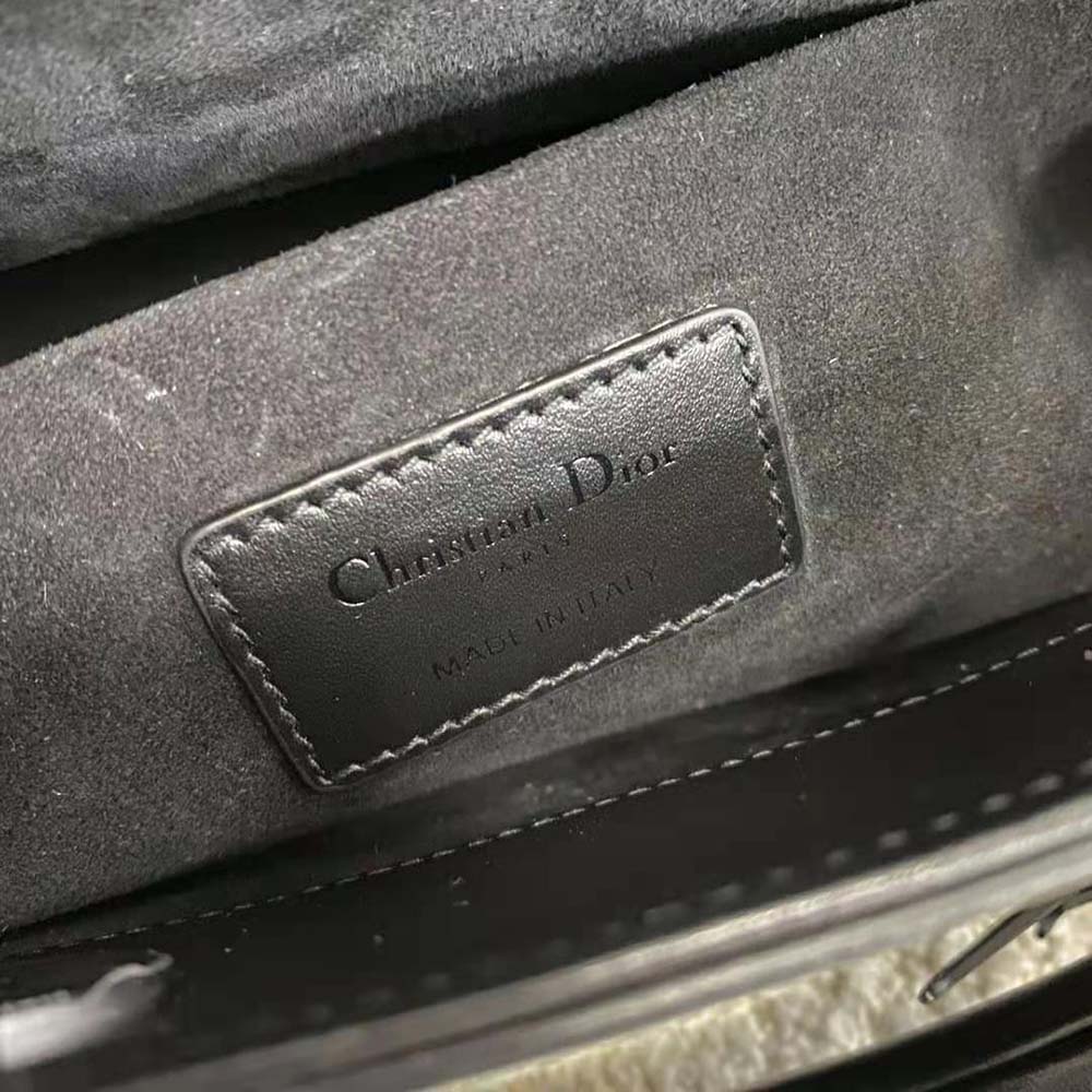 Dior Women Lady D-Joy Bag Black Cannage Calfskin with Diamond Motif