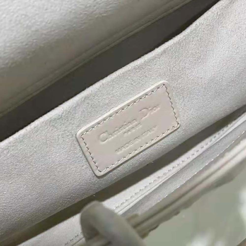 Dior Women Lady D-Joy Bag Latte Cannage Calfskin with Diamond Motif