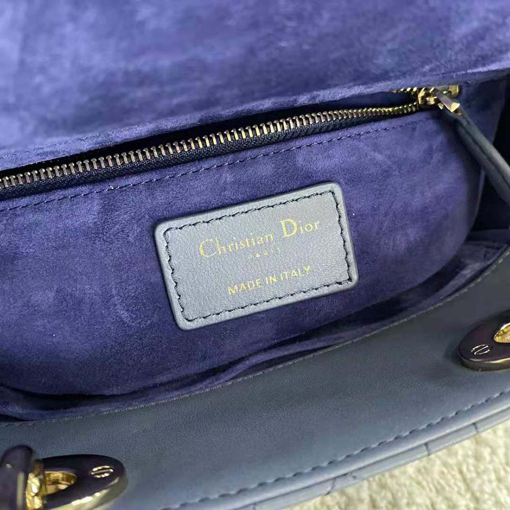 Dior Women Lady Dior my Abcdior Bag Lndigo Gradient Cannage Lambskin-Blue