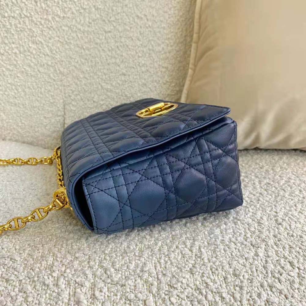 Dior Women Large Dior Caro Bag Lndigo Blue Gradient Cannage Lambskin
