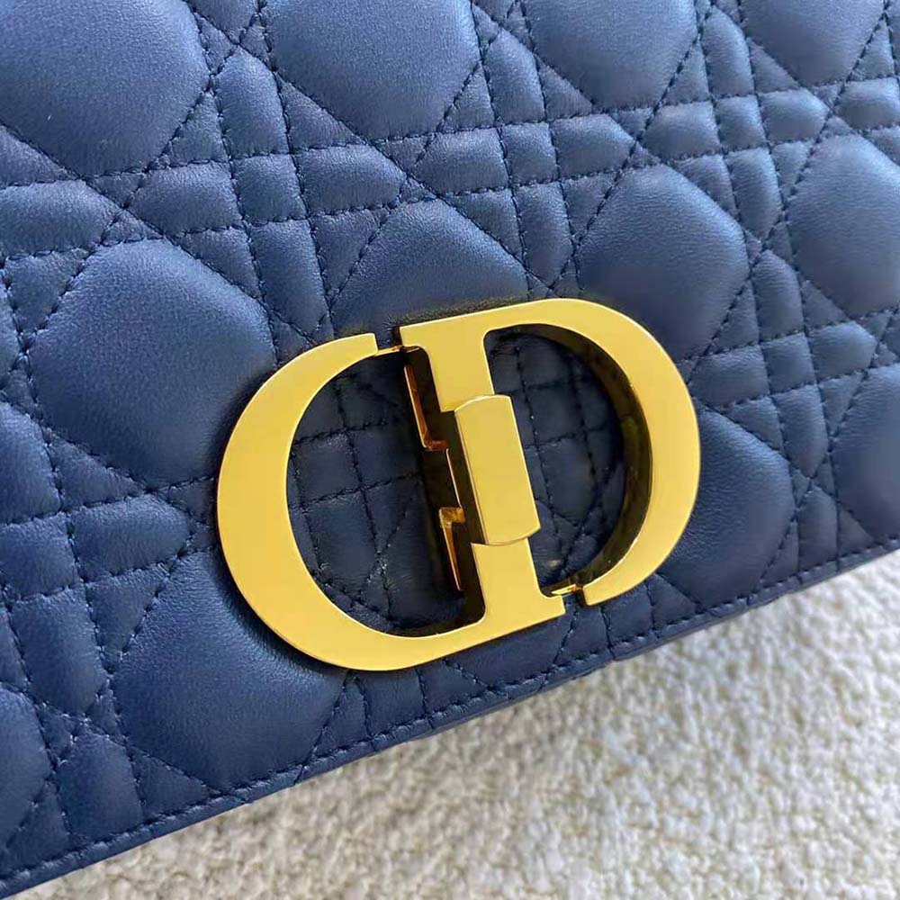 Dior Women Large Dior Caro Bag Lndigo Blue Gradient Cannage Lambskin