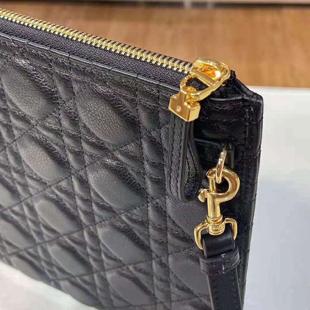 Dior Women Large Dior Caro Daily Pouch Cannage Calfskin