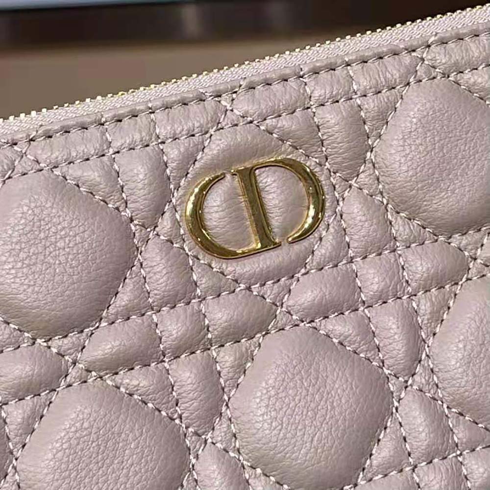 Dior Women Large Dior Caro Daily Pouch Cannage Calfskin-Pink