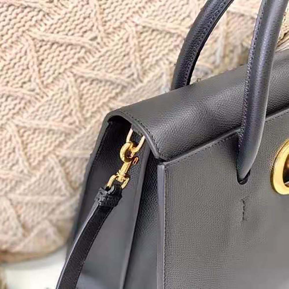 Dior Women Large ST Honore Tote Black Grained Calfskin