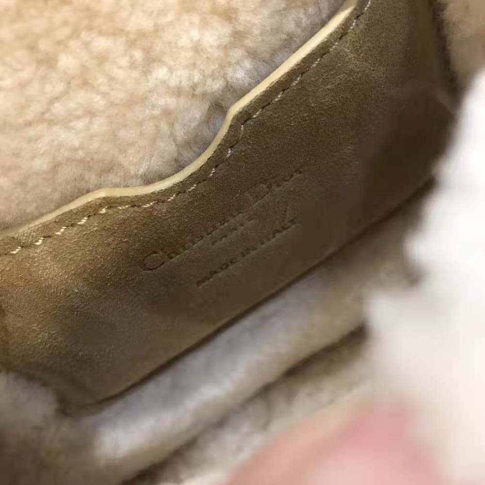 Dior Women Medium Dior Bobby Bag Camel-Colored Shearling