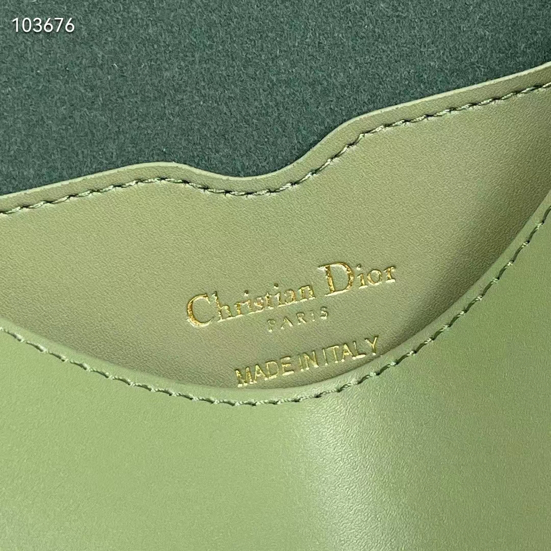 Dior Women Medium Dior Bobby Bag Cedar Green Box Calfskin Flap Closure