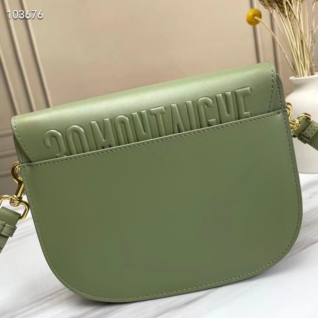 Dior Women Medium Dior Bobby Bag Cedar Green Box Calfskin Flap Closure