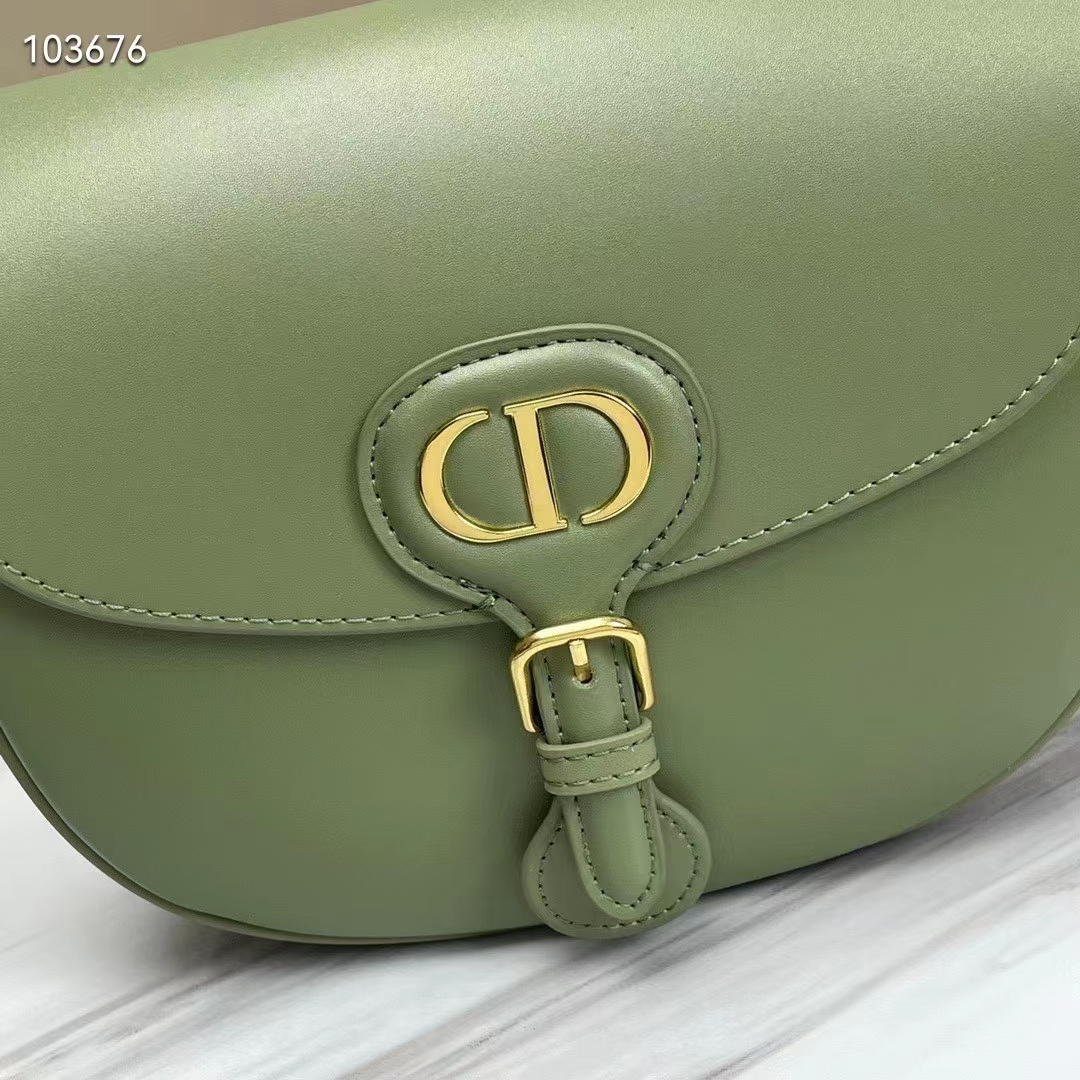 Dior Women Medium Dior Bobby Bag Cedar Green Box Calfskin Flap Closure