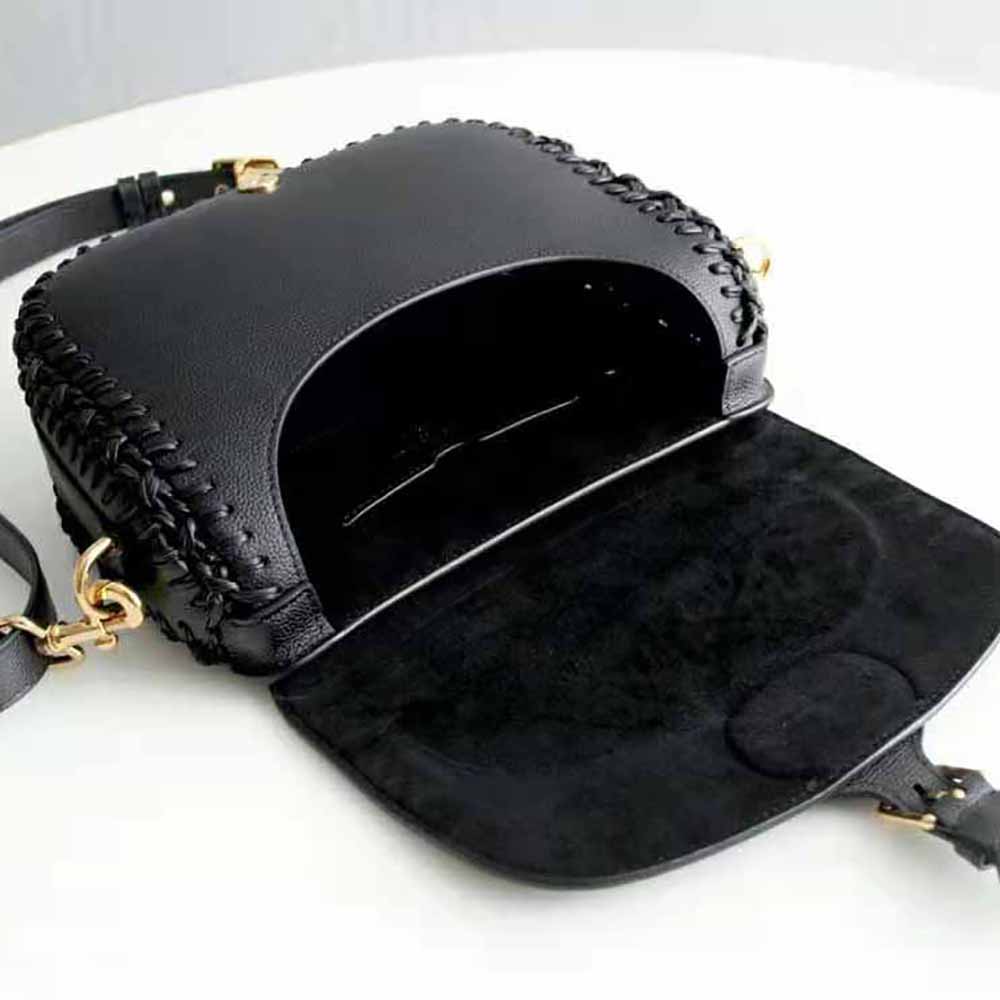 Dior Women Medium Dior Bobby Bag Grained Calfskin with Whipstitched Seams-Black