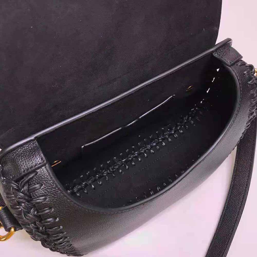 Dior Women Medium Dior Bobby Bag Grained Calfskin with Whipstitched Seams-Black