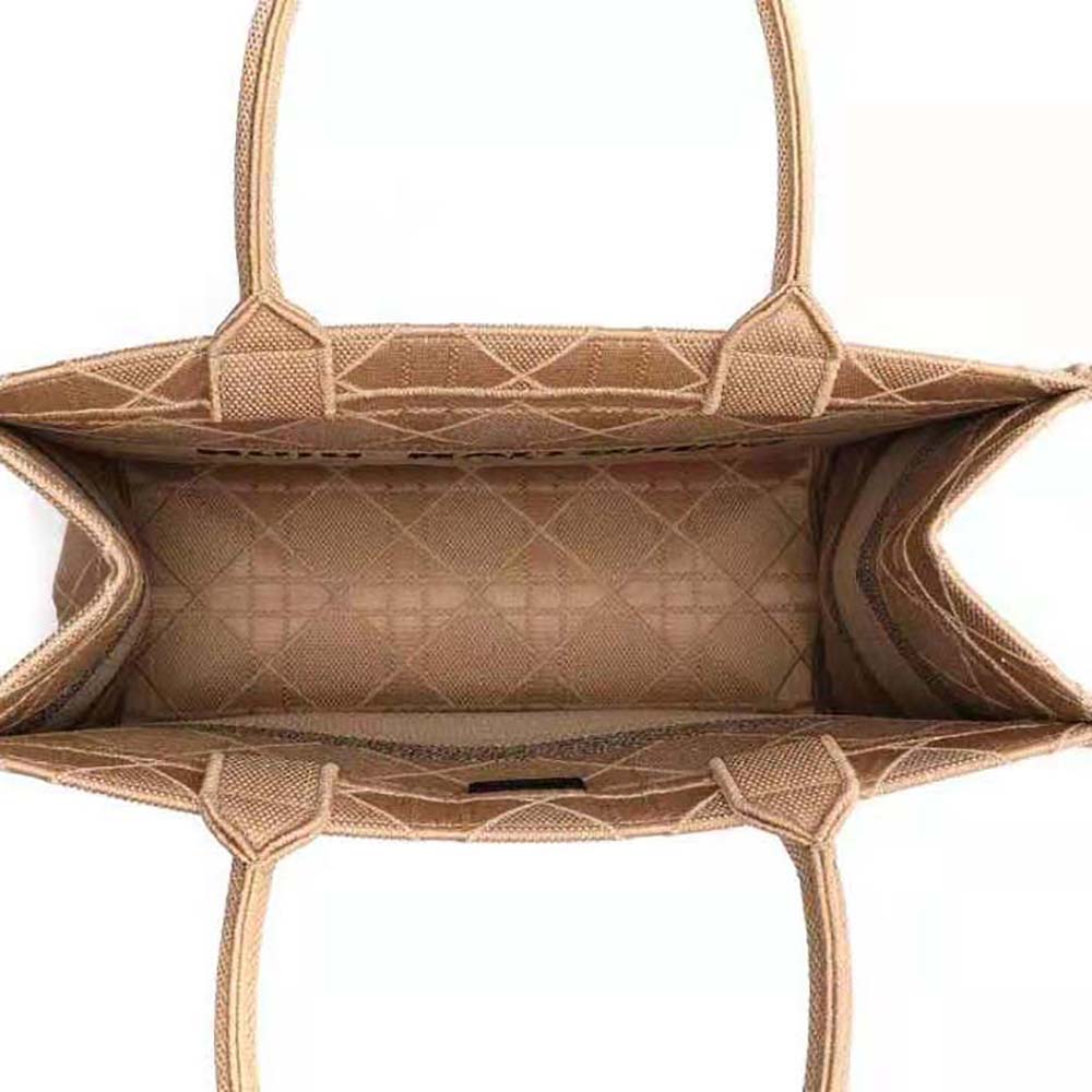 Dior Women Medium Dior Book Tote Natural Cannage Raffia