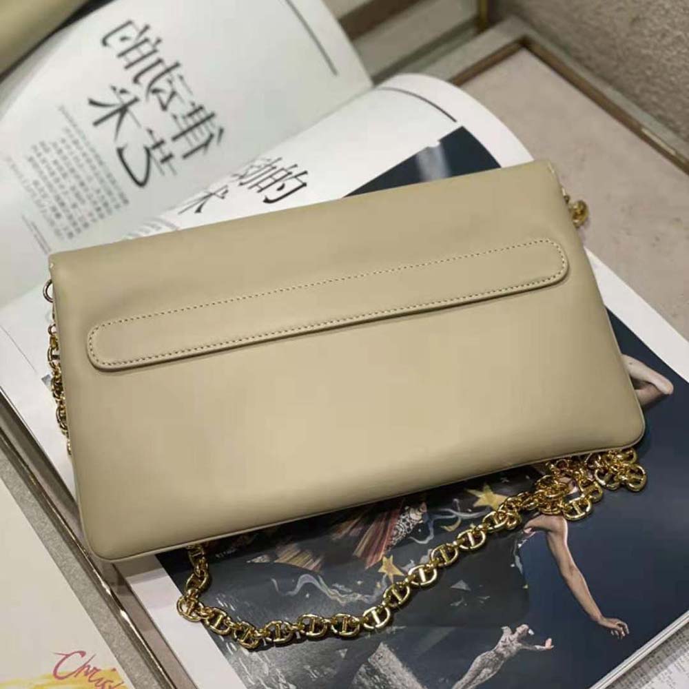 Dior Women Medium Diordouble Bag Smooth Calfskin-Beige
