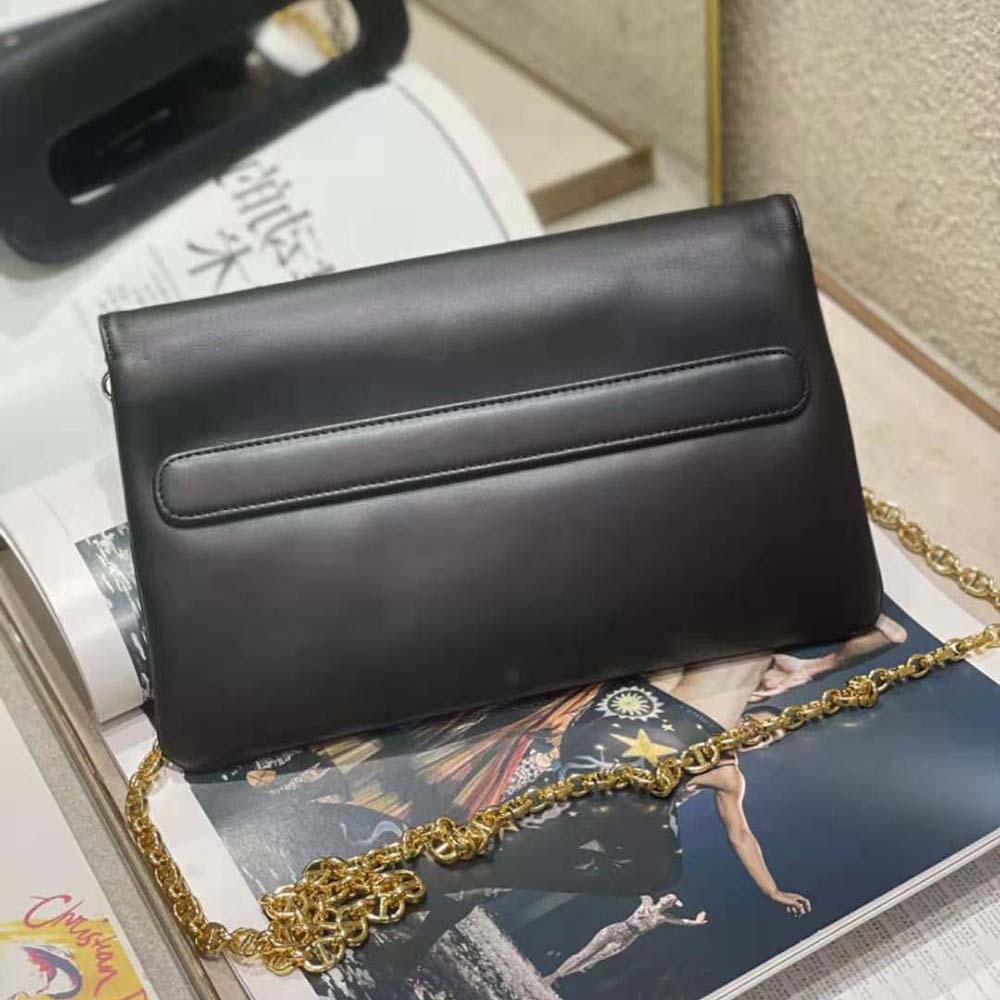Dior Women Medium Diordouble Bag Smooth Calfskin-Black