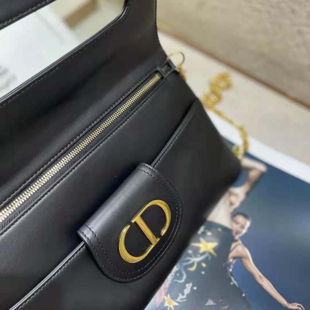 Dior Women Medium Diordouble Bag Smooth Calfskin-Black