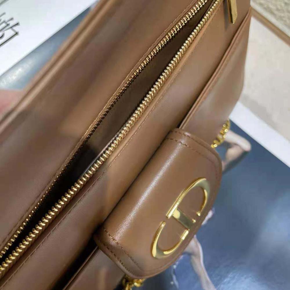 Dior Women Medium Diordouble Bag Smooth Calfskin-Brown