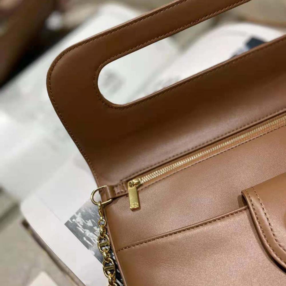 Dior Women Medium Diordouble Bag Smooth Calfskin-Brown