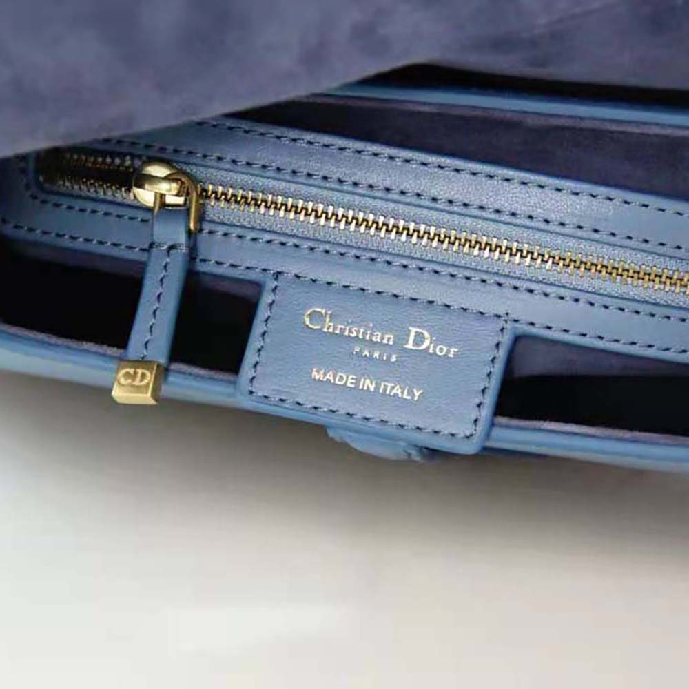 Dior Women Saddle Bag Indigo Blue Gradient Calfskin