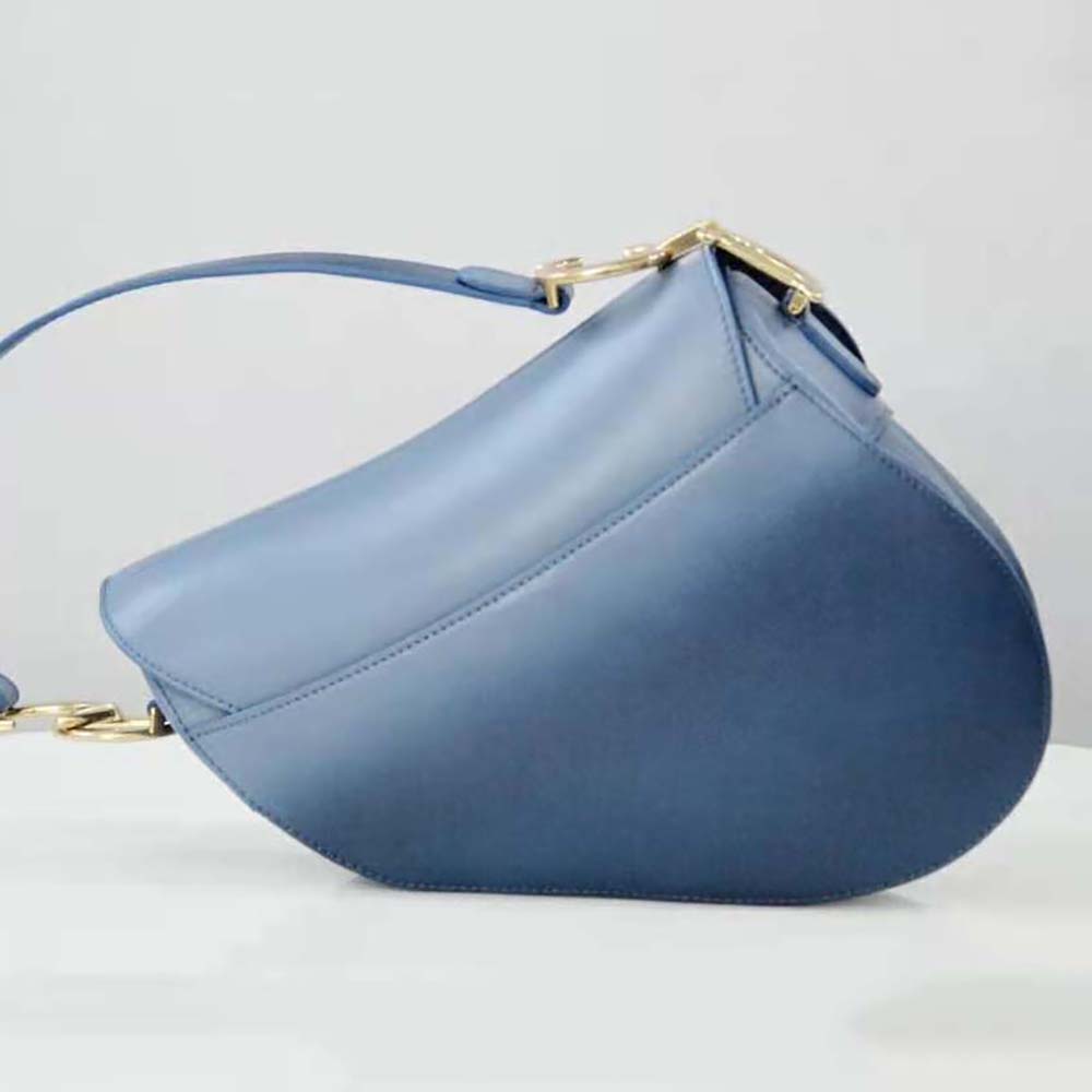Dior Women Saddle Bag Indigo Blue Gradient Calfskin