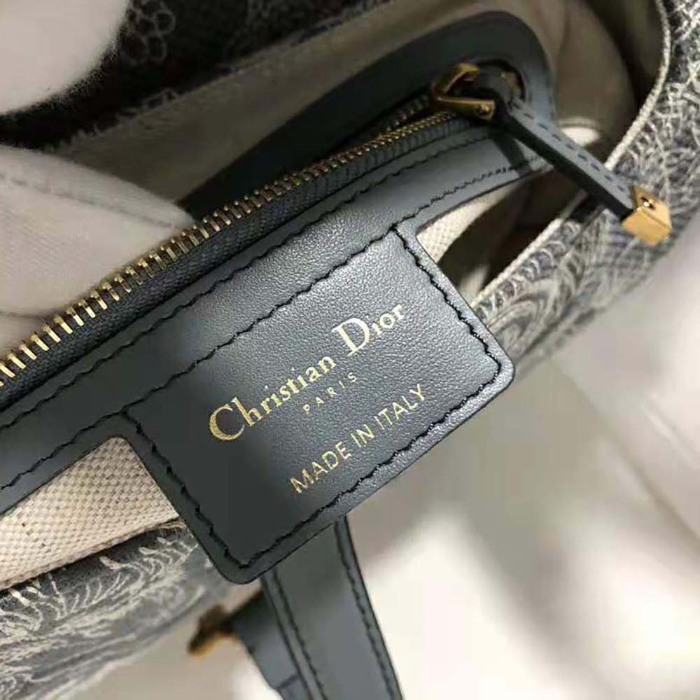Dior Women Saddle Bag Toile DE Jouy Reverse Jacquard-Silver