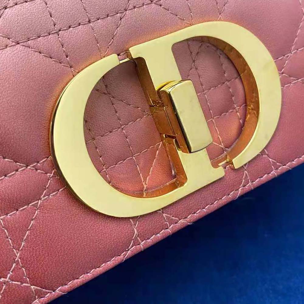 Dior Women Small Dior Caro Bag Pink Gradient Cannage Lambskin