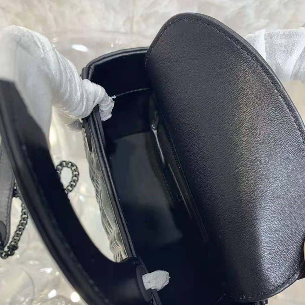 Dior Women Small Lady Dior My Abcdior Bag Black Cannage Calfskin with Diamond Motif