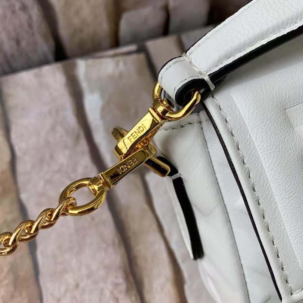 Fendi Women Baguette Soft Nappa Leather Bag-White
