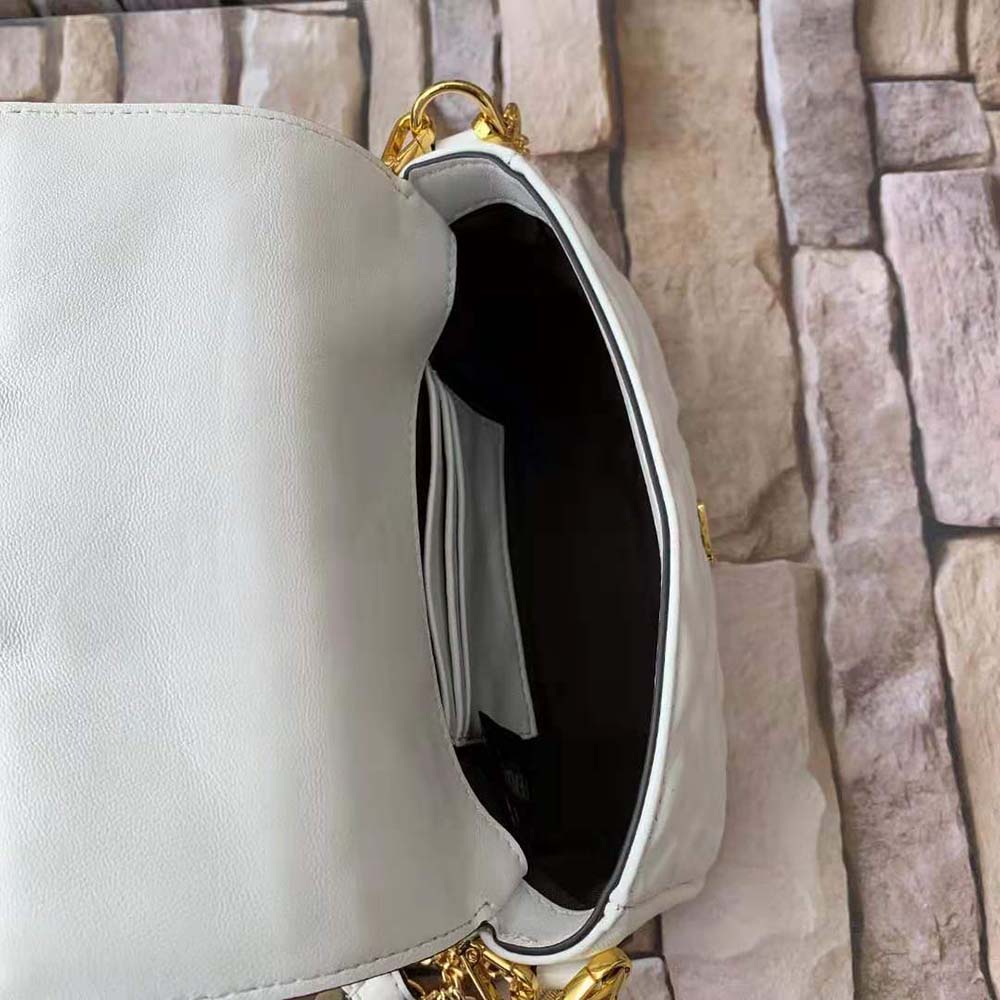 Fendi Women Baguette Soft Nappa Leather Bag-White