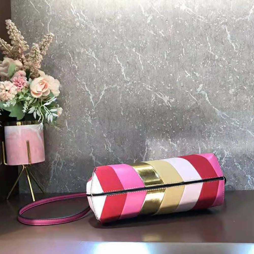 Fendi Women Fendi First Small Leather Bag with Multicolor Inlay