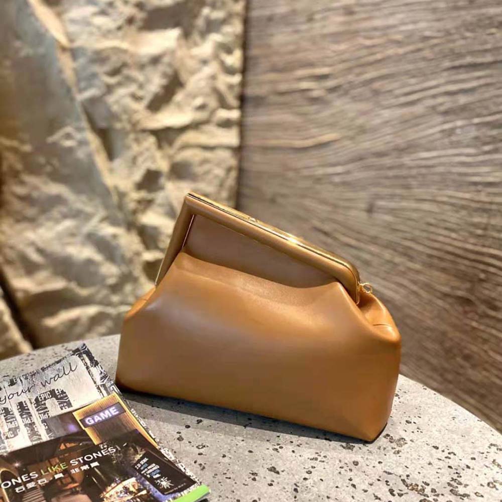 Fendi Women First Medium Nappa Leather Bag-Brown