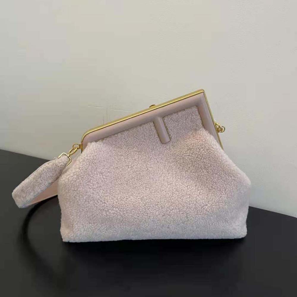 Fendi Women First Medium Pink Sheepskin Bag