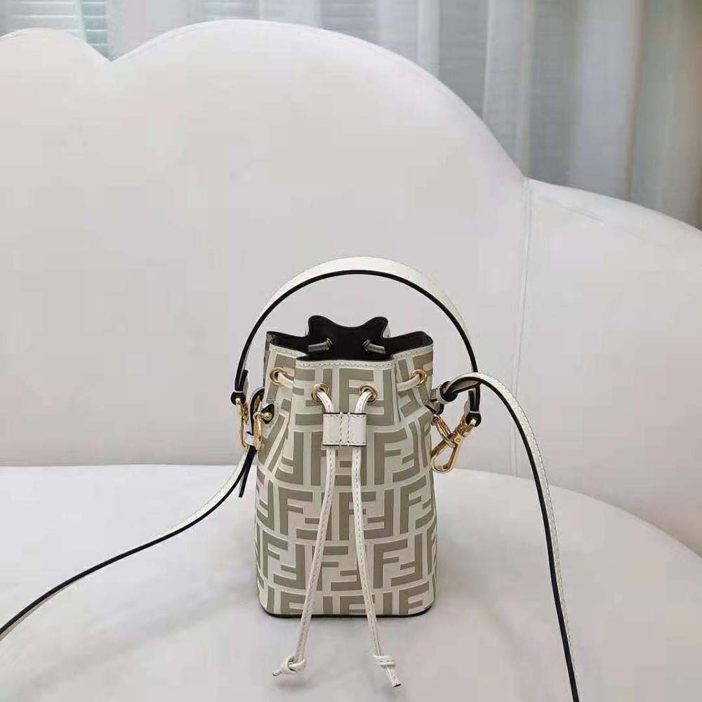 Fendi Women Mon Tresor Beige Leather Mini-Bag