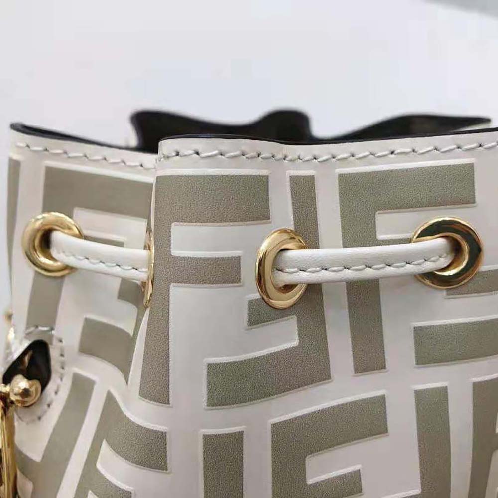 Fendi Women Mon Tresor Beige Leather Mini-Bag